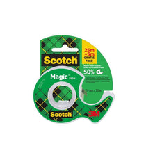 Lade das Bild in den Galerie-Viewer, Scotch® Magic™ Unsichtbares Klebeband, 19 mm x 25 mm, 1 Rolle auf Handabroller/Packung + 5 m GRATIS