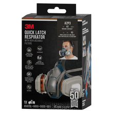 Lade das Bild in den Galerie-Viewer, 3M™ Quick Latch-Atemschutzmaske 6502QLKIT-1 mit austauschbaren Filtern, A2P3 organische Dämpfe (1x6502, 2x6055, 2x5935, 2x501) | Packung (1 Stück)