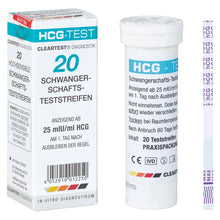 Lade das Bild in den Galerie-Viewer, Cleartest hCG Schwangerschafts-Teststreifen - 20 Stück | Packung (20 Tests)

