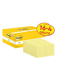 Lade das Bild in den Galerie-Viewer, Post-it® Notes, Gelb, 38 mm x 51 mm, Promotion, 100 Blatt/Block, 16 Blöcke + 4 Gratis/Packung, 100% PEFC, SGSCH-PEFC-COC-110078 | Packung (1 Stück)
