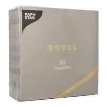 Lade das Bild in den Galerie-Viewer, PAPSTAR 50 Servietten "ROYAL Collection" 1/4-Falz 40 x 40 cm grau
