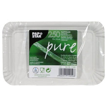 Lade das Bild in den Galerie-Viewer, PAPSTAR 250 Teller, Pappe "pure" eckig weiss
