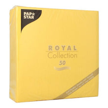 Lade das Bild in den Galerie-Viewer, PAPSTAR 50 Servietten "ROYAL Collection" 1/4-Falz 40 x 40 cm gelb
