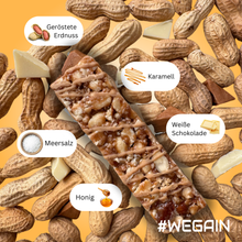 Lade das Bild in den Galerie-Viewer, #WEGAIN Caramel Nut Bar 40g - Tray a 12 Riegel
