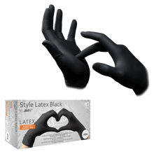 Lade das Bild in den Galerie-Viewer, STYLE LATEX BLACK, Latex-Untersuchungshandschuh, puderfrei, schwarz
