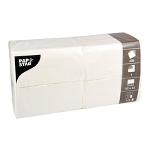 Lade das Bild in den Galerie-Viewer, PAPSTAR Servietten 1-lagig 33x33 cm, 1/8-Falz, weiß | Folie (500 Stück)

