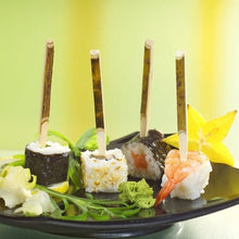 Lade das Bild in den Galerie-Viewer, PAPSTAR Fingerfood Spieße 11 cm, Naturholz, ideal für Partys | Papptray (200 Stück)
