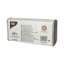Lade das Bild in den Galerie-Viewer, PAPSTAR Handtuchpapier C-Falz, 50x25 cm, natur, 1-lagig | Packung (120 Blätter)

