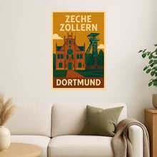 Lade das Bild in den Galerie-Viewer, Retro Poster Zeche Zollern Dortmund – 70er Style
