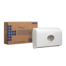 Lade das Bild in den Galerie-Viewer, Aquarius™ Toilet Tissue Spender - Doppelrollen-Spender für Jumbo Toilet Tissue Mini / Weiß - 1 Dispenser | Karton (1 Spender)

