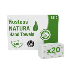 Lade das Bild in den Galerie-Viewer, Hostess™ NATURA™ Handtücher - C-Falzung / Weiß /M - 20 Clips  x 140 Sheets | Karton (20 Päckchen)
