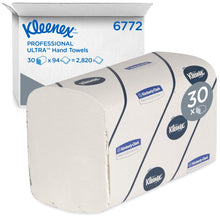 Lade das Bild in den Galerie-Viewer, Kleenex® Ultra™ Handtücher - Interfold / Weiß /Groß - 30 Clips  x 94 Sheets | Karton (30 Päckchen)
