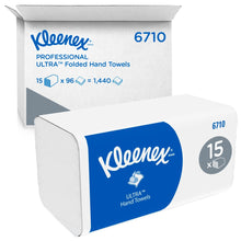 Lade das Bild in den Galerie-Viewer, Kleenex® Ultra™ Falthandtücher - Interfold / Weiß - 15 Clips  x 96 Sheets | Karton (15 Päckchen)
