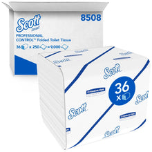 Lade das Bild in den Galerie-Viewer, Scott® Control™ Toilettenpapier - Einzelblattsytem / Weiß - 36 Packs  x 250 Toilet Tissue Sheets | Karton (36 Päckchen)
