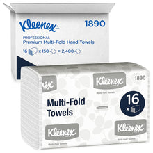 Lade das Bild in den Galerie-Viewer, Kleenex® Handtücher - MultiFold / Weiß /Mittel - 16 Clips  x 150 Sheets | Karton (16 Päckchen)
