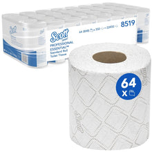 Lade das Bild in den Galerie-Viewer, Scott® Essential™ Toilettenpapier - Kleinrollen / Weiß - 8 Packs  x 8 small rolls  x 350 Toilet Tissue Sheets | Karton (8 Päckchen)
