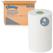 Lade das Bild in den Galerie-Viewer, Kleenex® Rollenhandtücher - E-roll Slimroll™ / Weiß /1 ply 6x135m - 6 Rolls  x 1 Sheet | Karton (6 Rollen)
