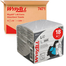 Lade das Bild in den Galerie-Viewer, WypAll® L40 PowerClean - Viertelgefaltet / Weiß - 18 Packs  x 56 Sheets | Karton (18 Päckchen)
