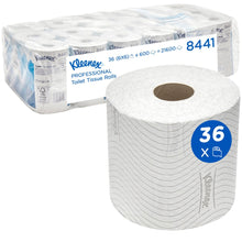 Lade das Bild in den Galerie-Viewer, Kleenex® Toilettenpapier - Standard / Weiß - 6 Packs  x 6 small rolls  x 600 Toilet Tissue Sheets | Karton (6 Päckchen)
