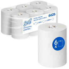 Lade das Bild in den Galerie-Viewer, Scott® CONTROL EXTRA STRONG Handtücher - Rolle / Weiß - 6 Rolls  x 1 Sheet | Karton (6 Rollen)
