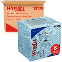Lade das Bild in den Galerie-Viewer, WypAll® X80 Plus Critical Clean - Viertelgefaltet / Blau - 8 Bags  x 30 Sheets | Karton (8 Beutel)
