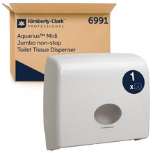 Lade das Bild in den Galerie-Viewer, Aquarius™ Toilet Tissue Spender - Jumbo Non-Stop / Weiß - 1 Dispenser | Karton (1 Spender)
