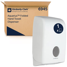 Lade das Bild in den Galerie-Viewer, Aquarius™ Spender für gefaltete Handtücher - Interfold / Weiß - 1 Dispenser | Karton (1 Spender)
