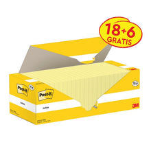 Lade das Bild in den Galerie-Viewer, Post-it® Notes, Gelb, 76 mm x 127 mm, 100 Blatt/Block, 18 Blöcke + 6 Gratis/Packung, Kartonverpackung, 100% PEFC, SGSCH-PEFC-COC-110078 | Packung (1 Stück)
