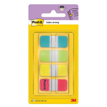 Lade das Bild in den Galerie-Viewer, Post-it® Index Strong Ablagetabs, Mini, Gelb, Rot, Blau und Grün, 15.8 mm x 38.1 mm, 40 Haftstreifen/Spender, 1 Spender/Packung | 1 Stück
