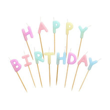 Lade das Bild in den Galerie-Viewer, PAPSTAR Buchstabenkerzen "Happy Birthday" pastell, 8 cm hoch | Karton (12 Packungen)
