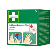 Lade das Bild in den Galerie-Viewer, Cederroth weichschaumbinde blau 6 cm x 2 m | Packung (1 Stück)
