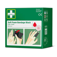Lade das Bild in den Galerie-Viewer, Cederroth soft foam bandage schwarz 6 cm x 4,5m | Packung (1 Stück)
