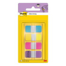 Lade das Bild in den Galerie-Viewer, Post-it® Index Strong Ablagetabs, Mini, Blau, Violett, Rosa und Gelb, 15.8 mm x 38.1 mm, 40 Haftstreifen/Spender, 1 Spender/Packung | 1 Stück
