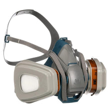 Lade das Bild in den Galerie-Viewer, 3M™ Quick Latch-Atemschutzmaske 6502QLKIT-1 mit austauschbaren Filtern, A2P3 organische Dämpfe (1x6502, 2x6055, 2x5935, 2x501) | Packung (1 Stück)
