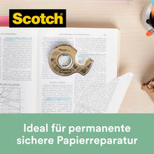 Lade das Bild in den Galerie-Viewer, Scotch® Magic™ Klebeband, mit 66 % pflanzlichem Klebstoff hergestellt, 19 mm x 20 m, 1 Rolle + 1 Abroller aus Recyclingmaterial/Packung | Packung (1 Rolle)
