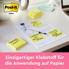 Lade das Bild in den Galerie-Viewer, Post-it® Notes, Gelb, 38 mm x 51 mm, 100 Blatt/Block, 12 Blöcke/Packung, Kartonverpackung, 100% PEFC, SGSCH-PEFC-COC-110078 | Packung (1 Stück)
