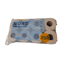 Lade das Bild in den Galerie-Viewer, Toilettenpapier, 3-lagig, 250 Blatt, 8 Rollen  | Karton (8 Packungen)
