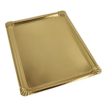 Lade das Bild in den Galerie-Viewer, Starpak 5 Servierplatten, Pappe, PET-beschichtet eckig 34 cm x 45,5 cm gold | Packung (5 Stück)
