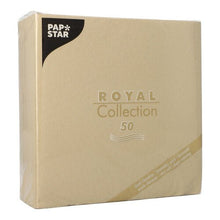 Lade das Bild in den Galerie-Viewer, PAPSTAR 50 Servietten "ROYAL Collection" 1/4-Falz 40 x 40 cm sand
