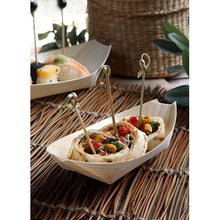 Lade das Bild in den Galerie-Viewer, PAPSTAR 50 Fingerfood - Schalen, Holz "pure" "Schiffchen"
