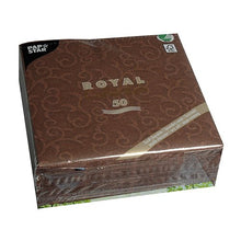 Lade das Bild in den Galerie-Viewer, PAPSTAR 50 Servietten "ROYAL Collection" 1/4-Falz 40 x 40 cm braun
