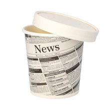 Lade das Bild in den Galerie-Viewer, Starpak 50 Snackbecher, Pappe "To Go" rund 470 ml Ø 9,9 cm · 9,9 cm "Newsprint" | Folie (50 Stück)
