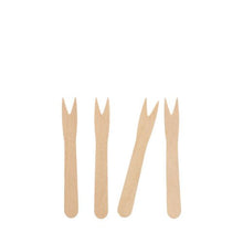 Lade das Bild in den Galerie-Viewer, PAPSTAR Pommes-Frites-Gabeln aus Holz "pure", 8,5 cm, 50er Pack | Beutel (50 Stück)
