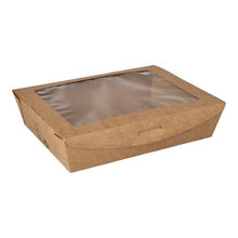 Lade das Bild in den Galerie-Viewer, PAPSTAR 40 Feinkostboxen, Pappe mit Sichtfenster aus PLA "pure" eckig braun "100% Fair"
