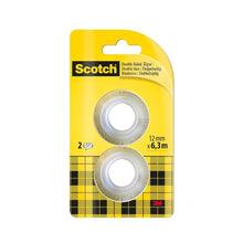 Lade das Bild in den Galerie-Viewer, Scotch® doppelseitiges Klebeband, Nachfüllpackung, 2 Rollen, 12 mm x 6,3 m | Packung (1 Stück)
