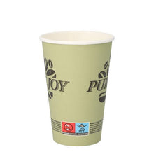 Lade das Bild in den Galerie-Viewer, PAPSTAR Trinkbecher Pappe grün "Pure Joy", Ø 8 cm, 11,7 cm hoch | Folie (20 Stück)
