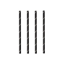 Lade das Bild in den Galerie-Viewer, PAPSTAR Cocktailstrohhalme 7 mm, schwarz/weiß "Stripes", 15 cm | Folie (250 Stück)
