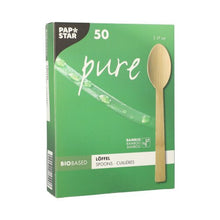 Lade das Bild in den Galerie-Viewer, PAPSTAR Bambus Löffel "pure" 17 cm, umweltfreundlich und stabil | Faltschachtel (50 Stück)
