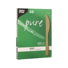Lade das Bild in den Galerie-Viewer, PAPSTAR Messer aus Bambus "pure", 17 cm, umweltfreundlich und stabil | Papptray (50 Stück)

