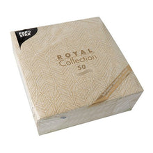 Lade das Bild in den Galerie-Viewer, PAPSTAR 50 Servietten "ROYAL Collection" 1/4-Falz 40 x 40 cm sand
